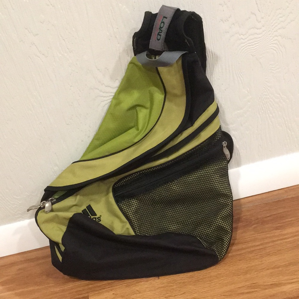 Green Adidas cross body backpack